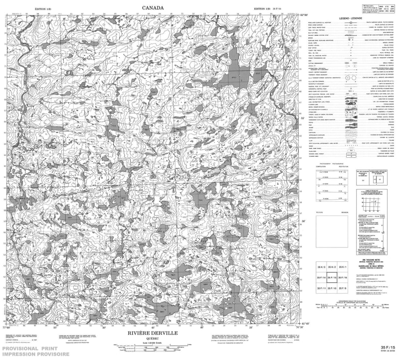 035F15 - RIVIERE DERVILLE - Topographic Map