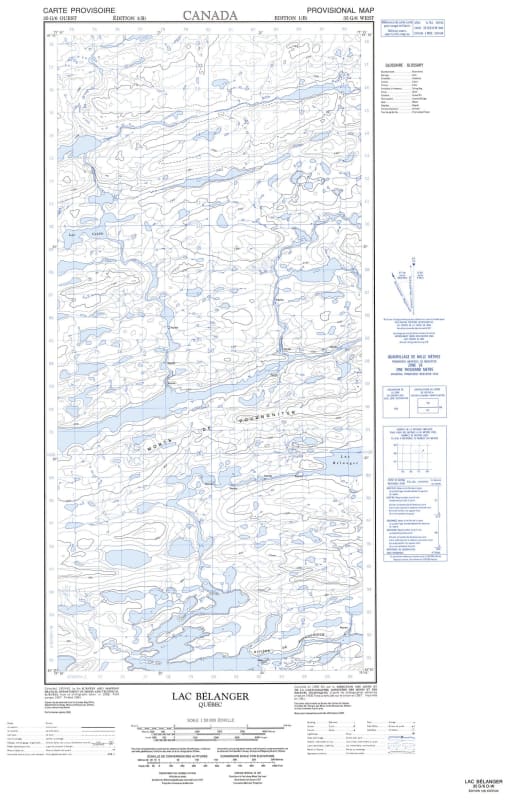 035G06W - LAC BELANGER - Topographic Map