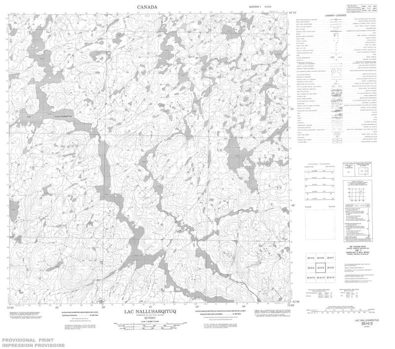 035H03 - LAC NALLUSARQITUQ - Topographic Map