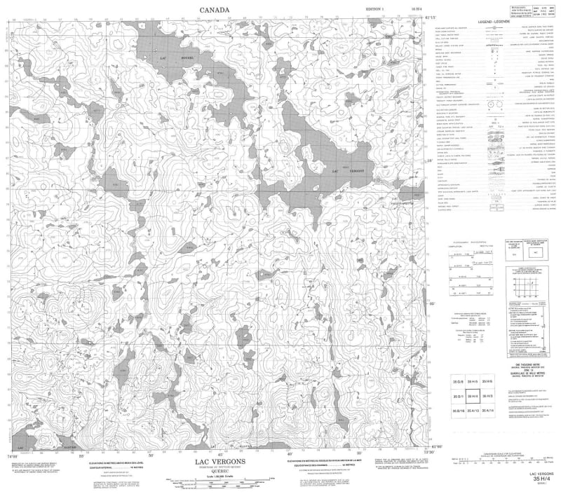 035H04 - LAC VERGONS - Topographic Map