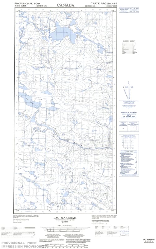 035H10W - LAC WAKEHAM - Topographic Map