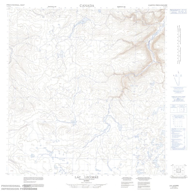 035H14 - LAC LECORRE - Topographic Map