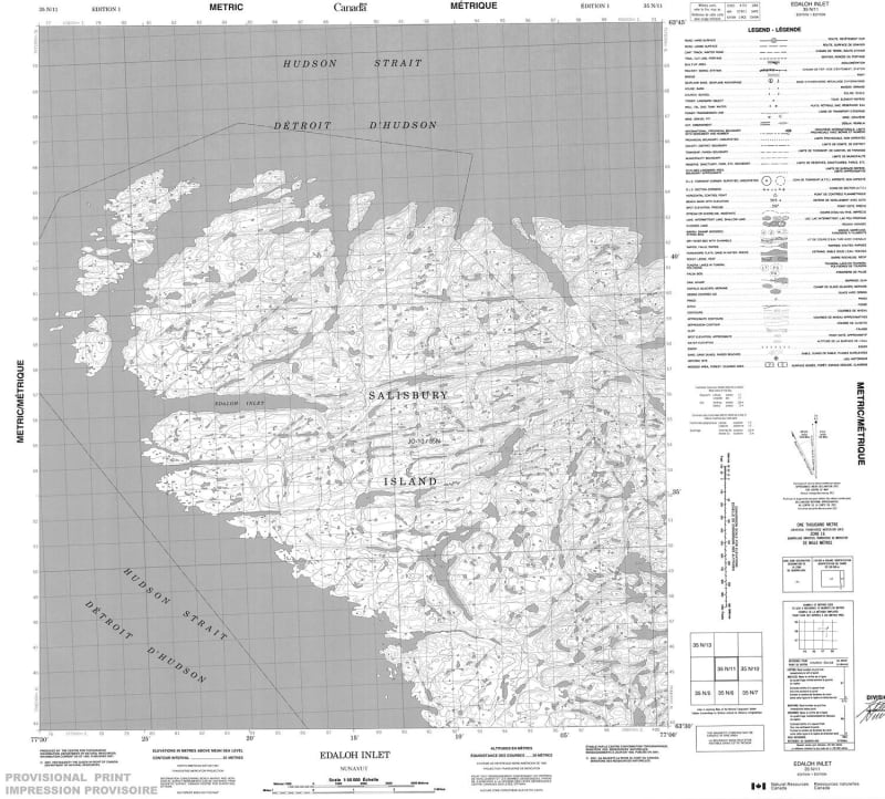 035N11 - EDALOH INLET - Topographic Map