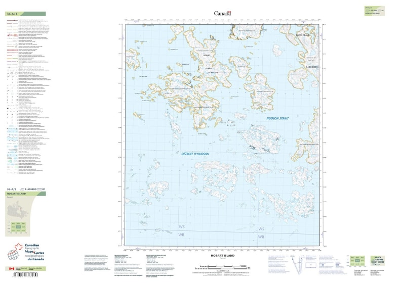 036A03 - HOBART ISLAND - Topographic Map