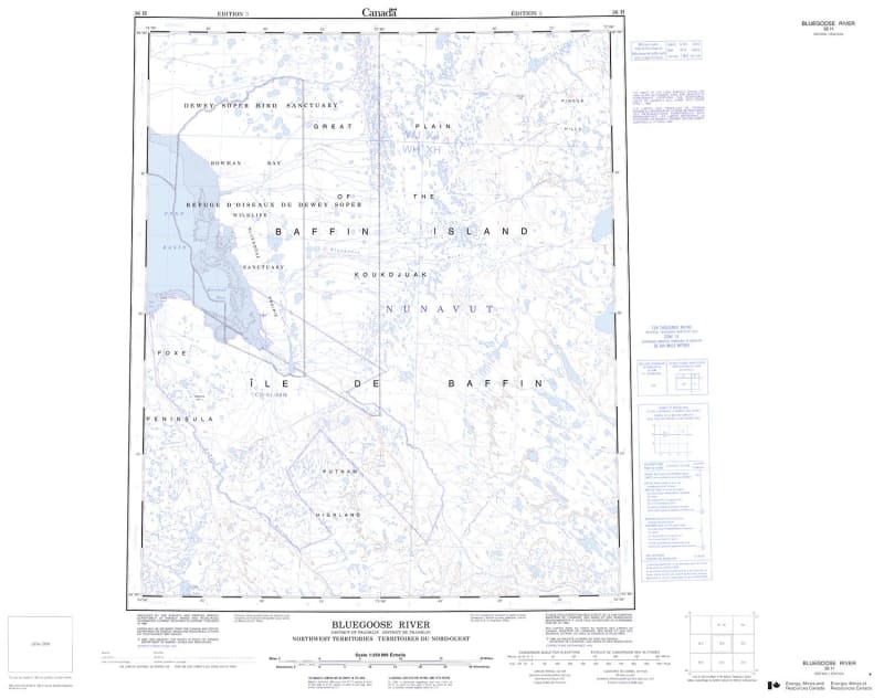 036H - BLUEGOOSE RIVER - Topographic Map