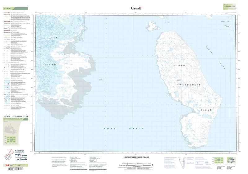 037A06 - SOUTH TWEEDSMUIR ISLAND - Topographic Map