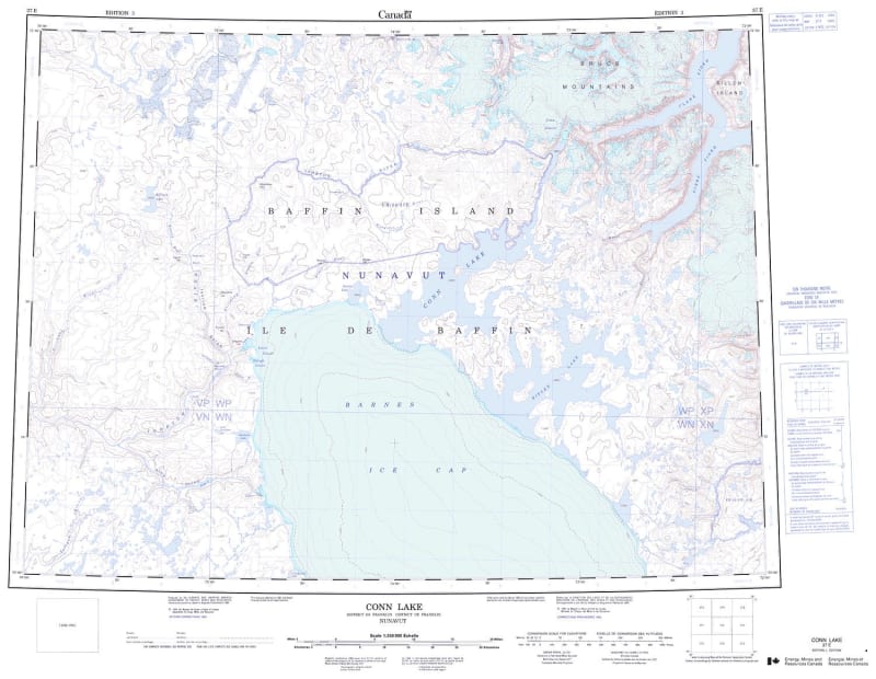 037E - CONN LAKE - Topographic Map