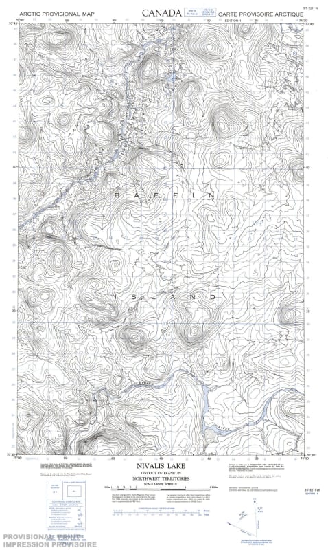 037E11W - NIVALIS LAKE - Topographic Map
