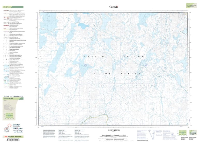 037E14 - ISORTOQ RIVER - Topographic Map