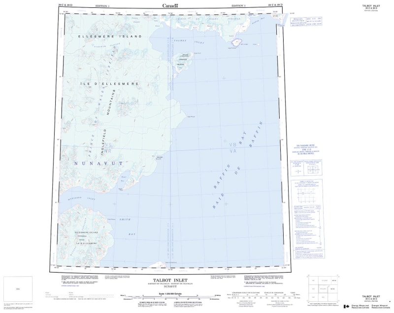 039C - TALBOT INLET - Topographic Map