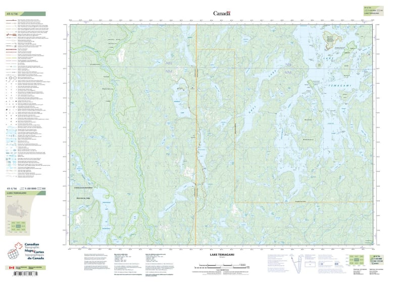 041I16 - LAKE TEMAGAMI - Topographic Map