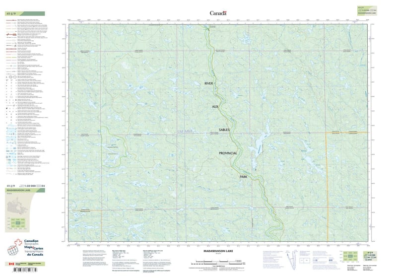 041J09 - MADAWANSON LAKE - Topographic Map