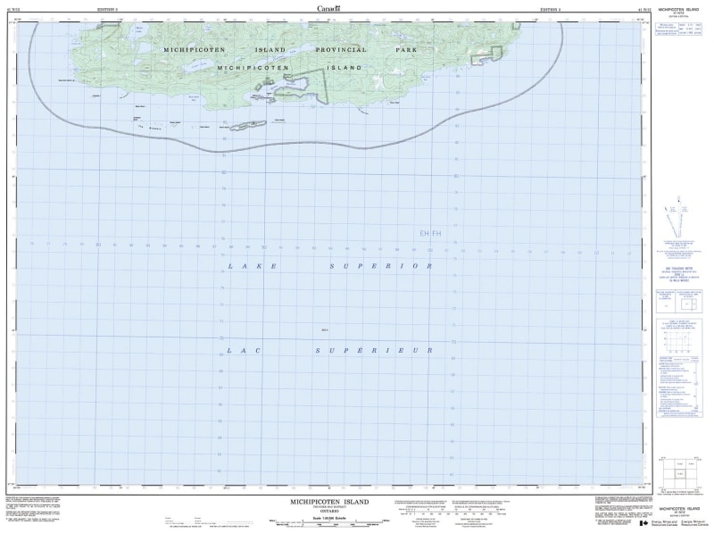 041N12 - MICHIPICOTEN ISLAND - Topographic Map