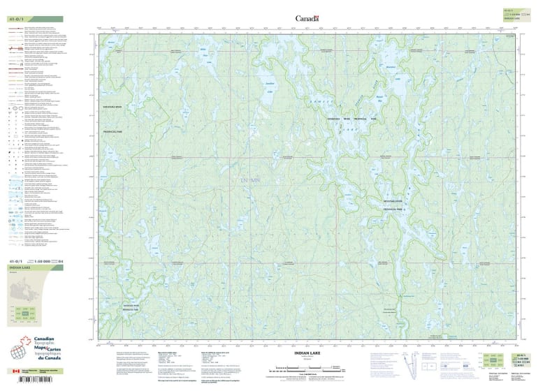 041O01 - INDIAN LAKE - Topographic Map