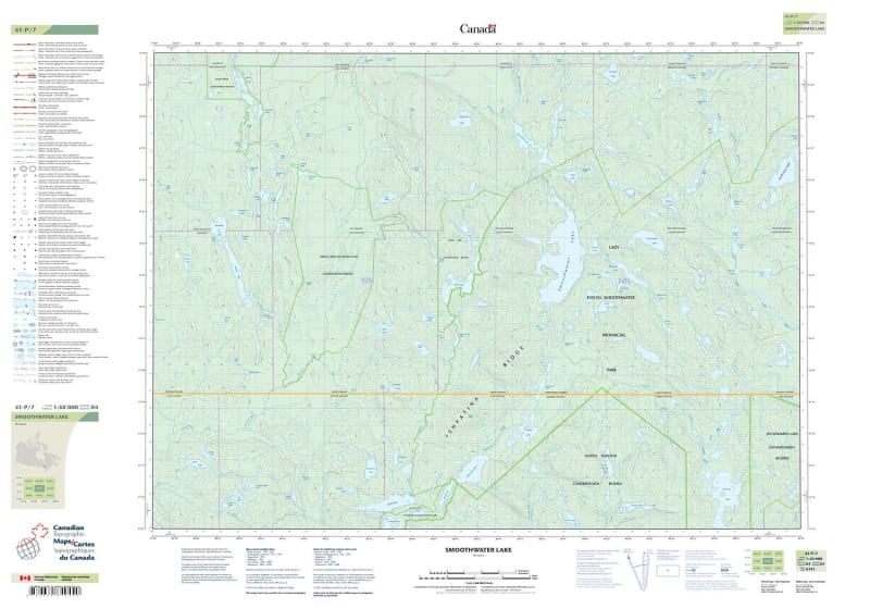 041P07 - SMOOTHWATER LAKE - Topographic Map