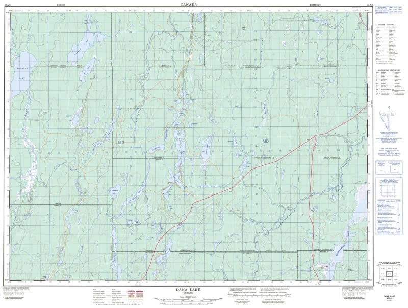 042A05 - DANA LAKE - Topographic Map