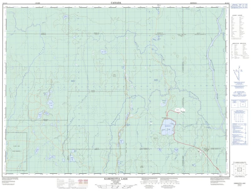 042A12 - KAMISKOTIA LAKE - Topographic Map