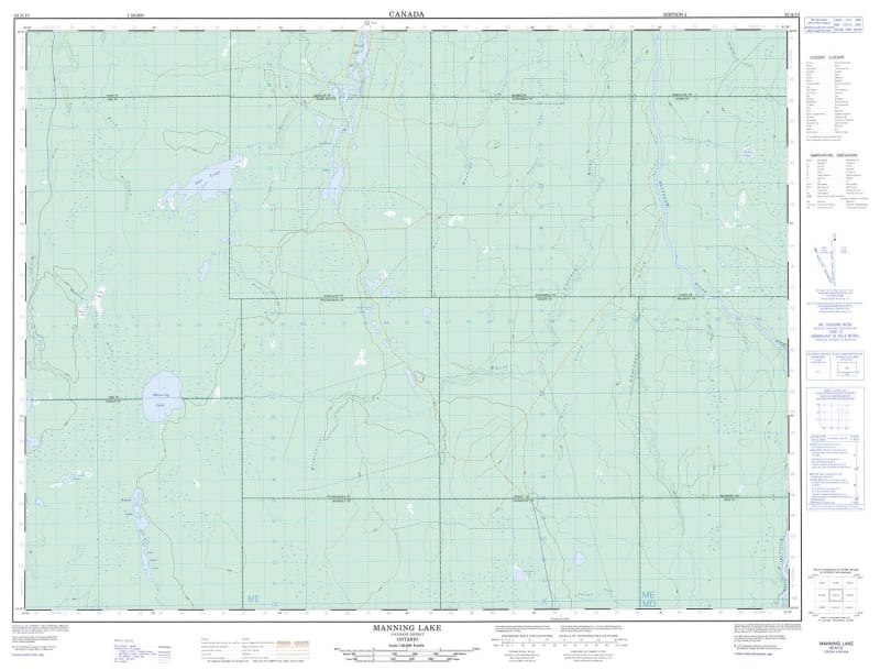 042A13 - MANNING LAKE - Topographic Map