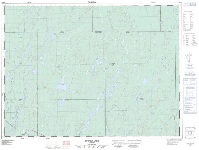 042B08 - OSWALD LAKE - Topographic Map