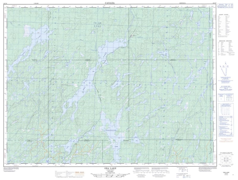 042C09 - OBA LAKE - Topographic Map