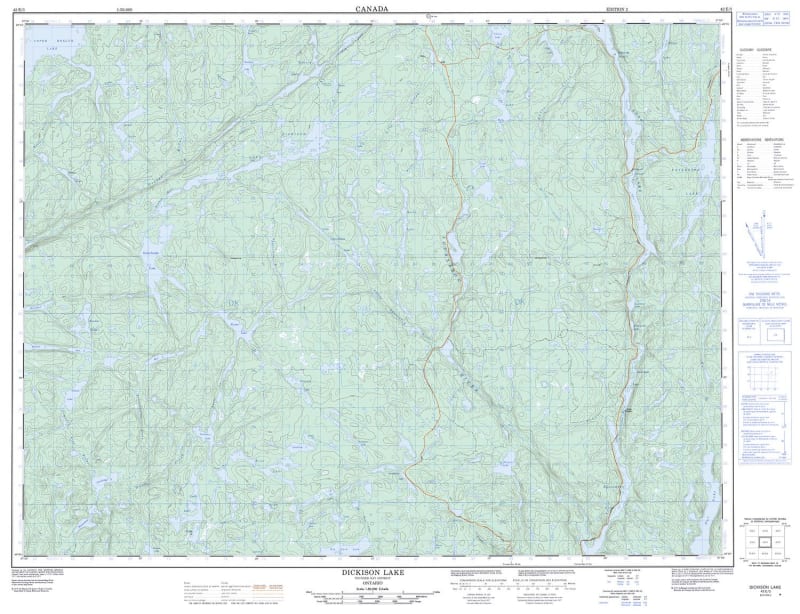 042E03 - DICKISON LAKE - Topographic Map