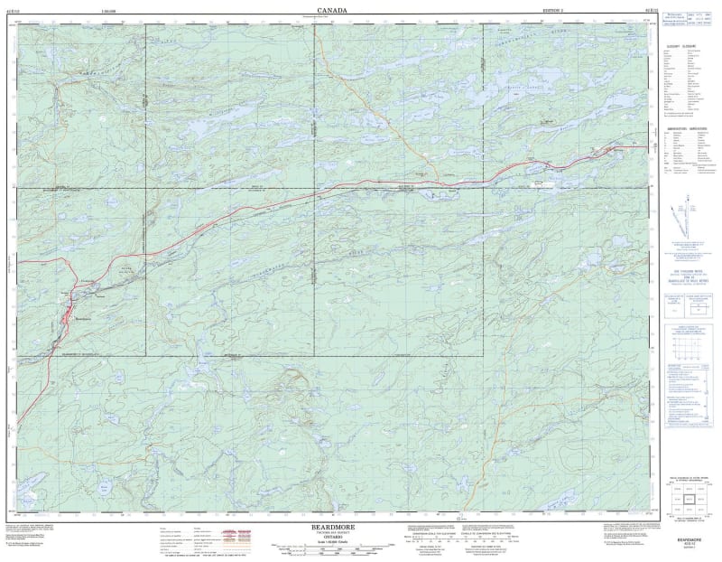 042E12 - BEARDMORE - Topographic Map