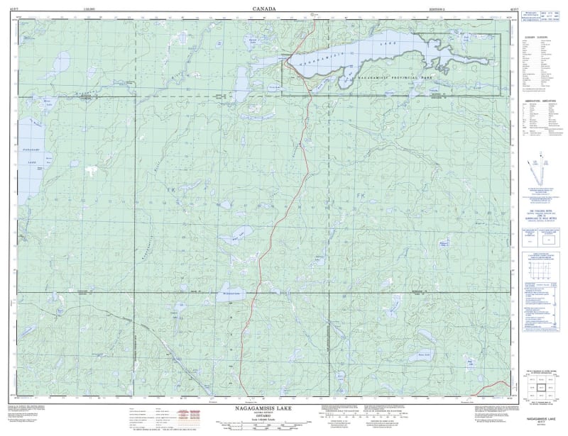 042F07 - NAGAGAMISIS LAKE - Topographic Map