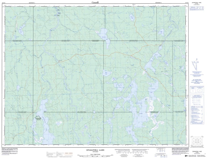 042G03 - OPASATIKA LAKE - Topographic Map