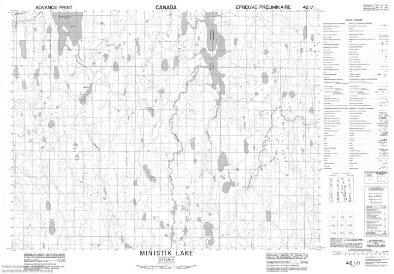 042I01 - MINISTIK LAKE - Topographic Map