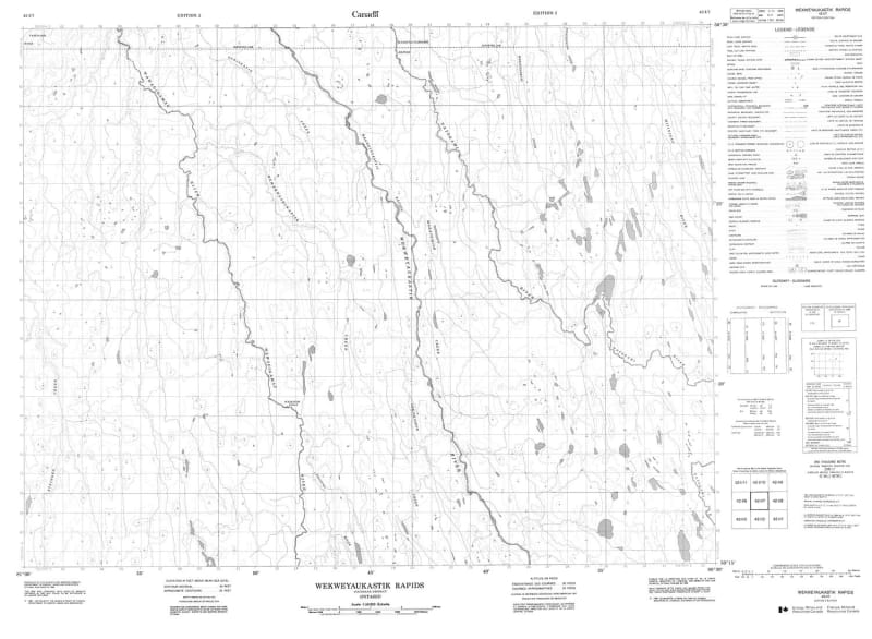 042I07 - WEKWEYAUKASTIK RAPIDS - Topographic Map