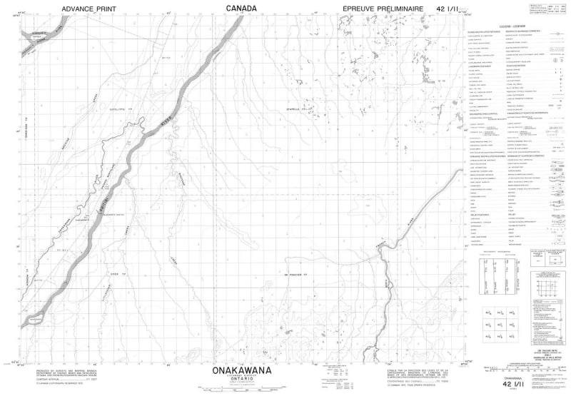 042I11 - ONAKAWANA - Topographic Map