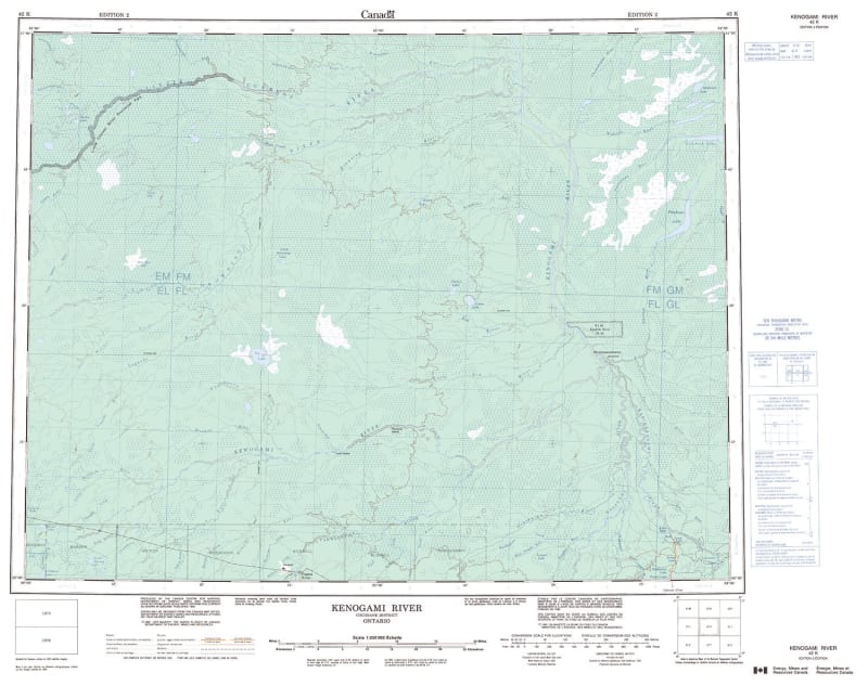 042K - KENOGAMI RIVER - Topographic Map