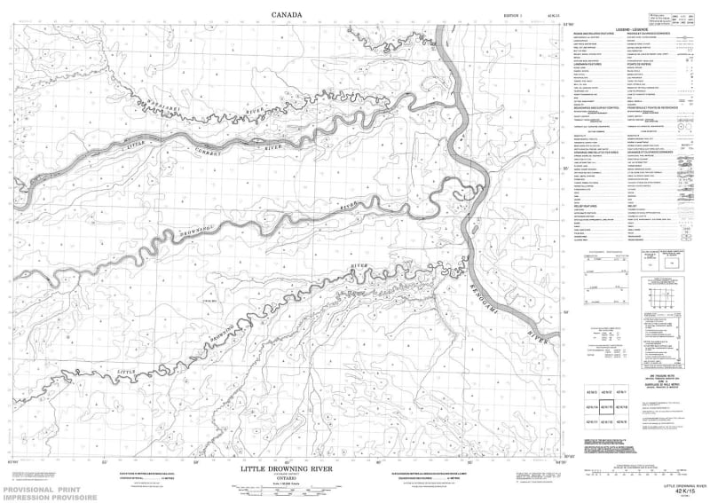 042K15 - LITTLE DROWNING RIVER - Topographic Map