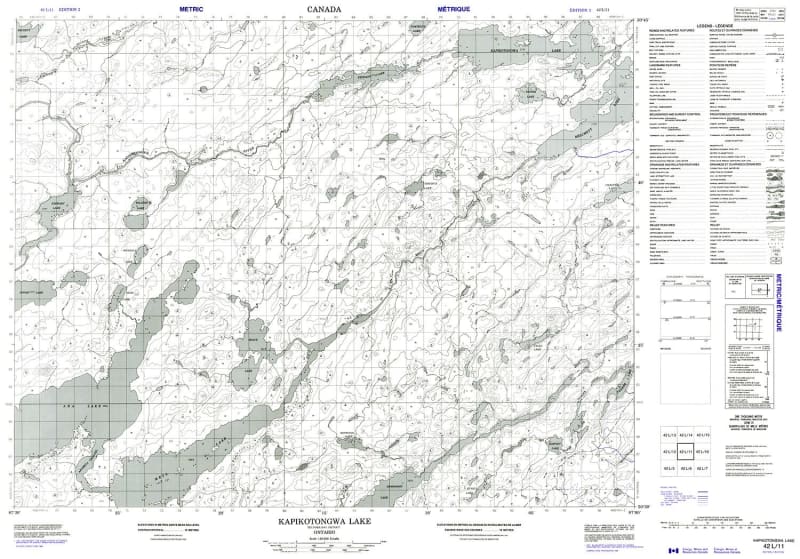042L11 - KAPIKOTONGWA LAKE - Topographic Map
