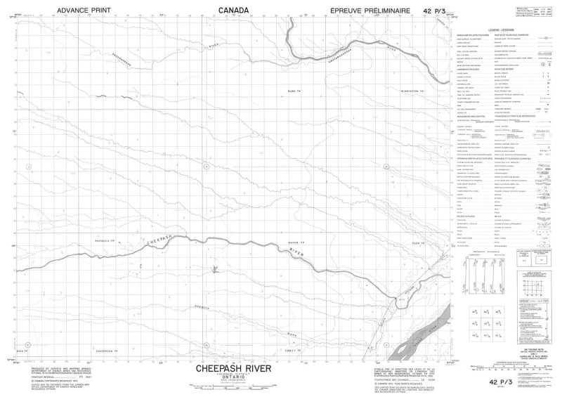 042P03 - CHEEPASH RIVER - Topographic Map