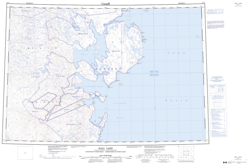 047A - HALL LAKE - Topographic Map