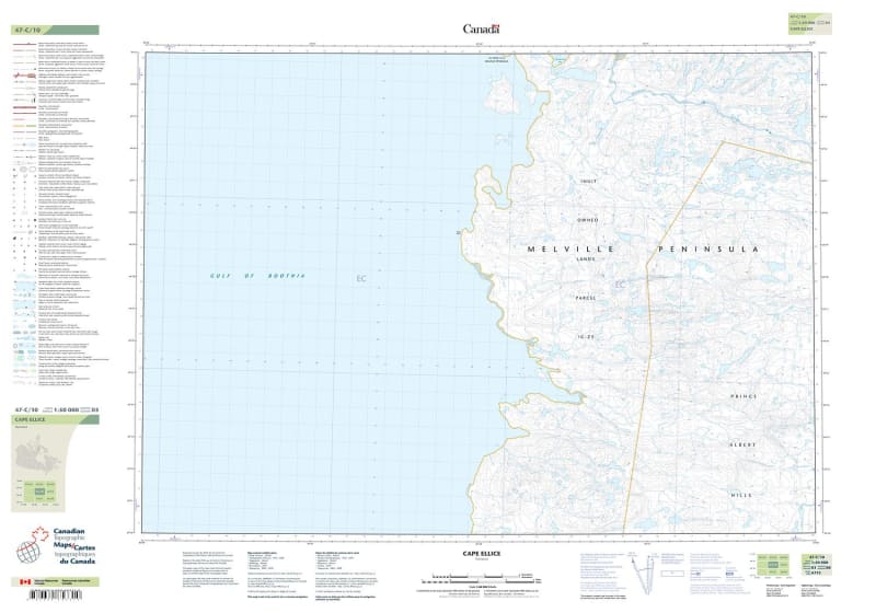 047C10 - CAPE ELLICE - Topographic Map