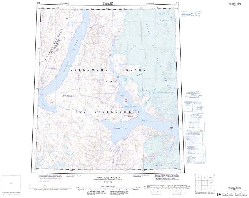 049D - VENDOM FIORD - Topographic Map