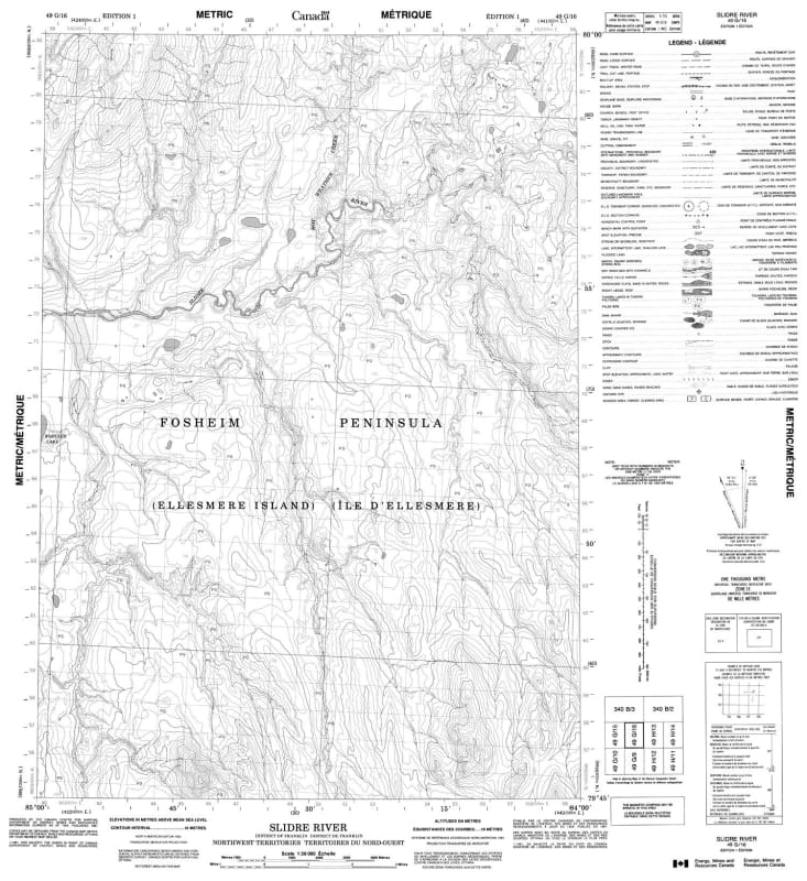 049G16 - SLIDRE RIVER - Topographic Map