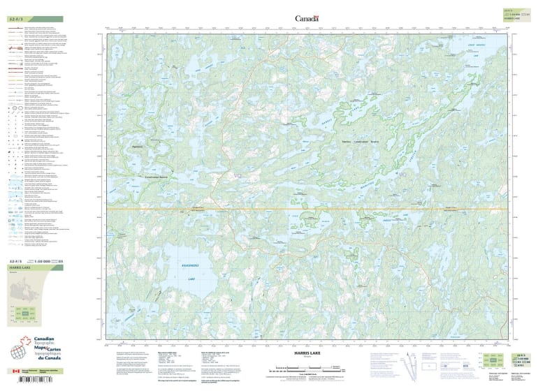 052F03 - HARRIS LAKE - Topographic Map