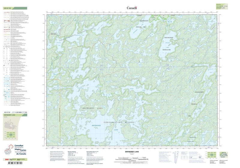 052F12 - DRYBERRY LAKE - Topographic Map