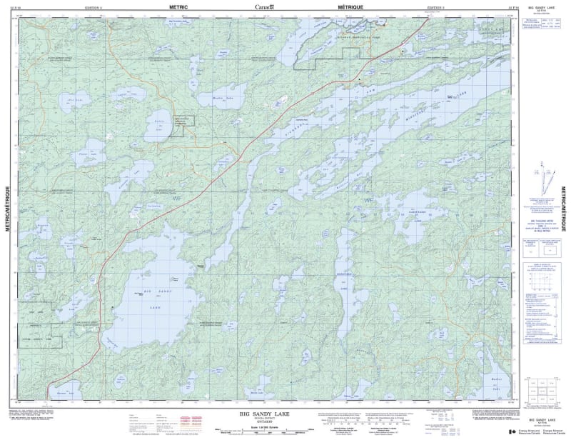 052F16 - BIG SANDY LAKE - Topographic Map