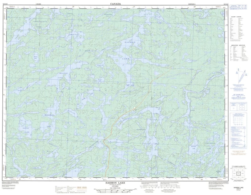 052G16 - HARMON LAKE - Topographic Map