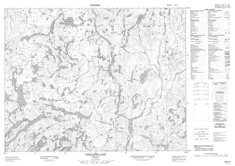 052I10 - LINKLATER LAKE - Topographic Map