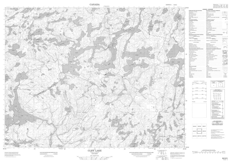 052K03 - CLIFF LAKE - Topographic Map