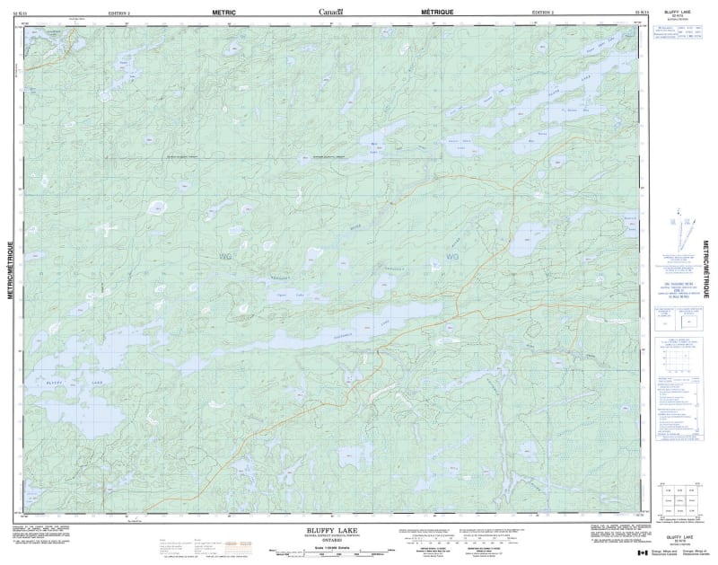052K15 - BLUFFY LAKE - Topographic Map