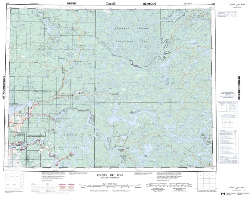 052L - POINTE DU BOIS - Topographic Map