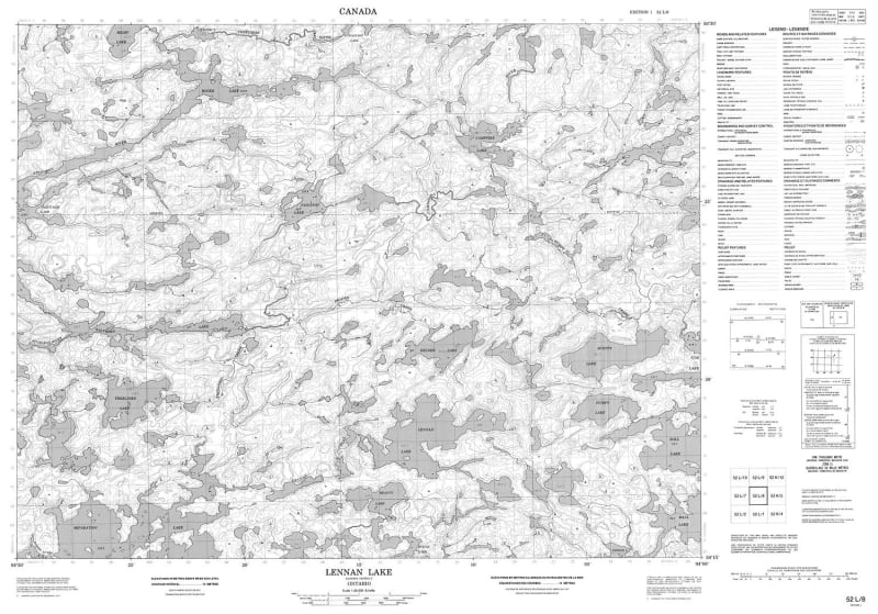 052L08 - LENNAN LAKE - Topographic Map
