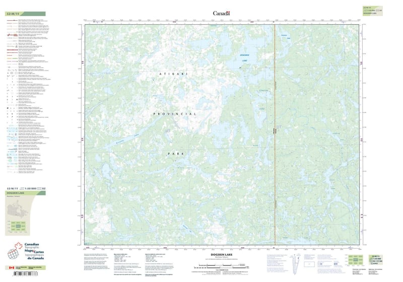 052M11 - DOGSKIN LAKE - Topographic Map