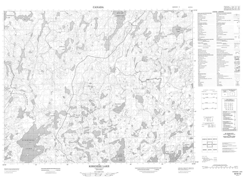 052N12 - KIRKNESS LAKE - Topographic Map